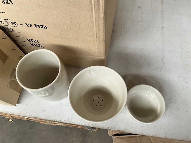 Fair trade 3-delige koffie maker ‘cha’ keramiek creme (30x) - afbeelding 4 van  8