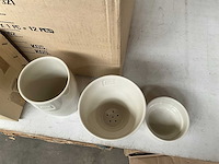 Fair trade 3-delige koffie maker ‘cha’ keramiek creme (30x) - afbeelding 4 van  8