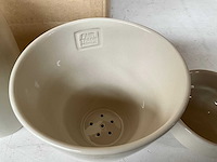 Fair trade 3-delige koffie maker ‘cha’ keramiek creme (30x) - afbeelding 6 van  8
