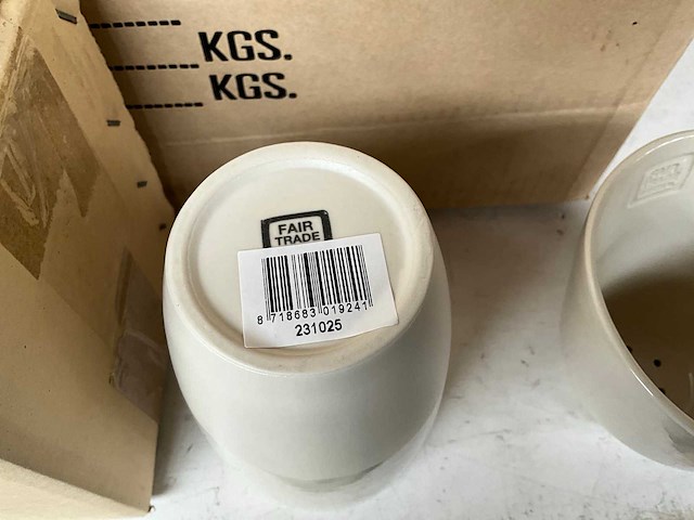 Fair trade 3-delige koffie maker ‘cha’ keramiek creme (30x) - afbeelding 8 van  8