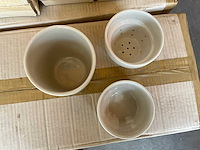 Fair trade 3-delige thee maker ‘cha’ creme keramiek (13x) - afbeelding 4 van  5