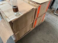 Fair trade 3-delige theelichthouder fles glas/hout +/- 30 cm hoog (144x) - afbeelding 2 van  5