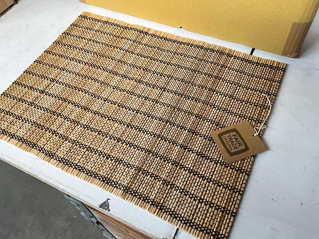 Fair trade bamboe placemat 40 x 30 cm (96x) - afbeelding 3 van  6