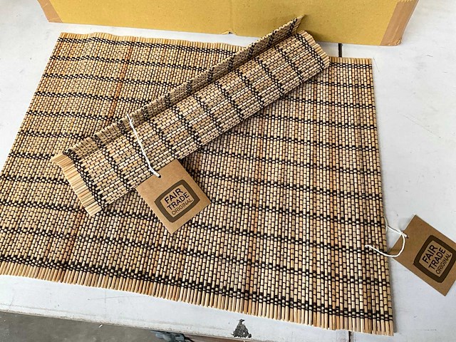 Fair trade bamboe placemat 40 x 30 cm (96x) - afbeelding 6 van  6