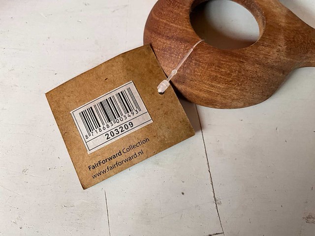 Fair trade houten pollepel set van 2 (23x) - afbeelding 7 van  7