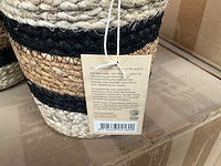 Fair trade jute mandje hogla beige/zwart ø15 x 15cm hoog (40x) - afbeelding 3 van  7