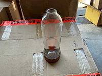 Fair trade karaf met onderzetter glas/hout +/- 24cm hoog (60x) - afbeelding 4 van  4