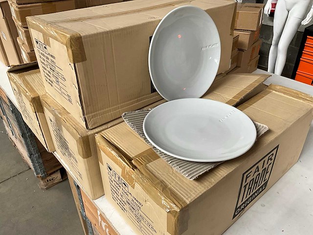 Fair trade keramiek bord ?26 cm wit (44x) - afbeelding 2 van  6