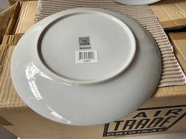 Fair trade keramiek bord ?26 cm wit (44x) - afbeelding 5 van  6