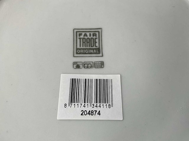 Fair trade keramiek bord ?26 cm wit (44x) - afbeelding 6 van  6