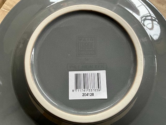 Fair trade keramiek bord grijs piet hein eek ?22,5 cm (48x) - afbeelding 5 van  6