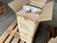 Fair trade keramiek kopje roze +/- 7,5 x 7,5 x 5cm (48x) - afbeelding 2 van  6