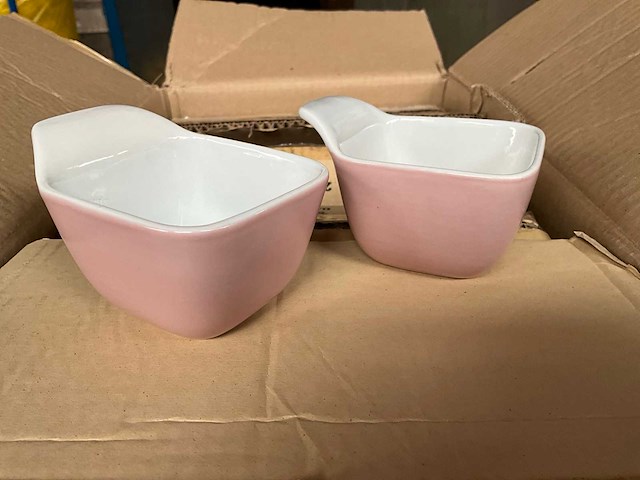 Fair trade keramiek kopje roze +/- 7,5 x 7,5 x 5cm (48x) - afbeelding 4 van  6