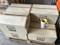 Fair trade keramiek lemonade kan geel/crème keramiek (55x) - afbeelding 2 van  5