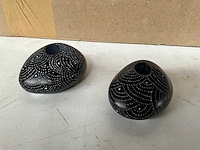 Fair trade kleine kaarsen houder natuursteen (95x) - afbeelding 4 van  5