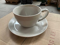 Fair trade kop en schotel set ‘royal’ porselein (94x) - afbeelding 5 van  7