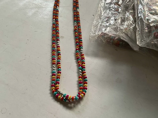 Fair trade kralen ketting multicolor (114x) - afbeelding 3 van  6
