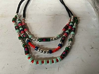 Fair trade kralen ketting multicolor (62x) - afbeelding 3 van  6