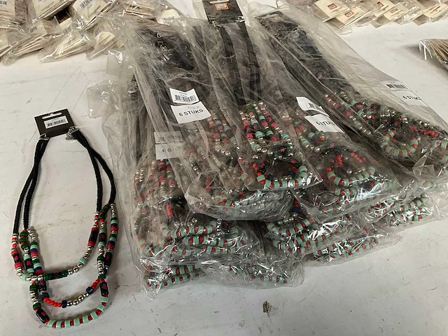 Fair trade kralen ketting multicolor (62x) - afbeelding 6 van  6
