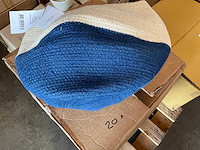 Fair trade mand/handtas jute crème/blauw (20x) - afbeelding 5 van  5