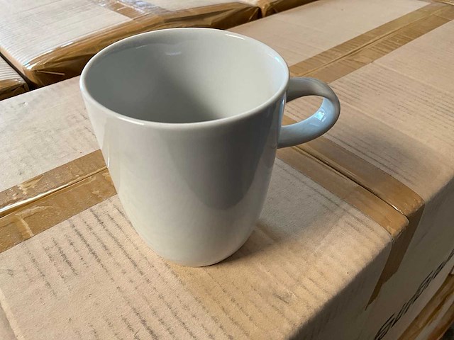 Fair trade mok keramiek crème +/- 9,5 cm hoog (672x) - afbeelding 5 van  6