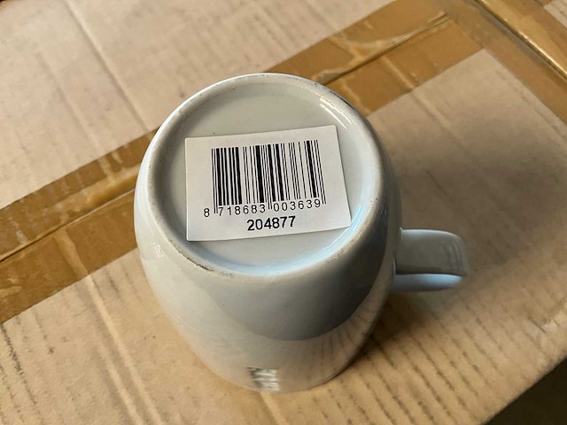 Fair trade mok keramiek crème +/- 9,5 cm hoog (672x) - afbeelding 6 van  6