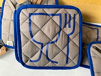 Fair trade pannenlap blauw/grijs 19 x 19cm (108x) - afbeelding 3 van  6
