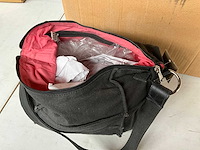 Fair trade schoudertas canvas antraciet met roze voering (48x) - afbeelding 7 van  7