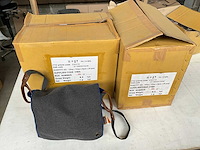 Fair trade schoudertas textiel grijs/blauw (39x) - afbeelding 2 van  10