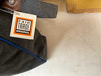 Fair trade schoudertas textiel grijs/blauw (39x) - afbeelding 9 van  10