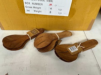 Fair trade sla bestek set acacia hout (120x) - afbeelding 1 van  6