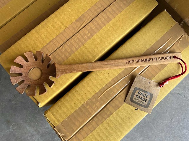 Fair trade spaghetti lepel hout (169x) - afbeelding 3 van  6