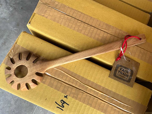 Fair trade spaghetti lepel hout (169x) - afbeelding 5 van  6