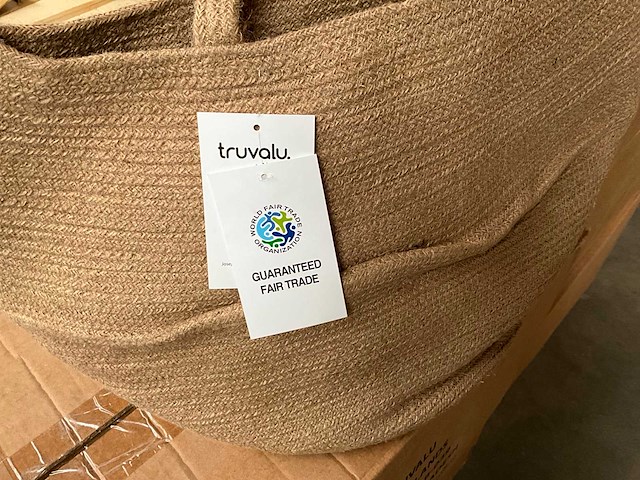 Fair trade tas 100% jute 25 x 30 x 35 cm (44x) - afbeelding 4 van  8
