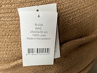 Fair trade tas 100% jute 25 x 30 x 35 cm (44x) - afbeelding 5 van  8