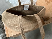 Fair trade tas 100% jute 25 x 30 x 35 cm (44x) - afbeelding 6 van  8