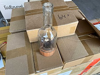 Fair trade theelichthouder fles hout/glas +/- 23cm hoog (64x) - afbeelding 5 van  5