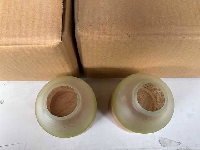 Fair trade theelichthouder hout/glas (16x) - afbeelding 3 van  5