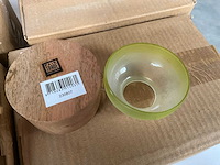 Fair trade theelichthouder hout/glas (16x) - afbeelding 5 van  5