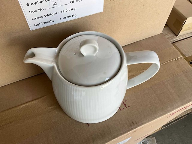 Fair trade theepot wit keramiek (67x) - afbeelding 3 van  6