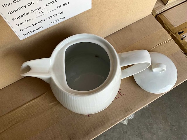 Fair trade theepot wit keramiek (67x) - afbeelding 4 van  6