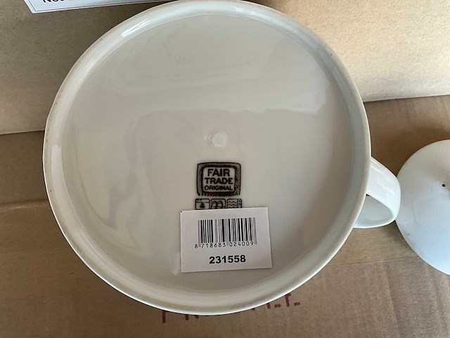 Fair trade theepot wit keramiek (67x) - afbeelding 6 van  6