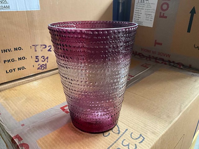 Fair trade vaas ?15 x 20 cm hoog, glas (48x) - afbeelding 2 van  7