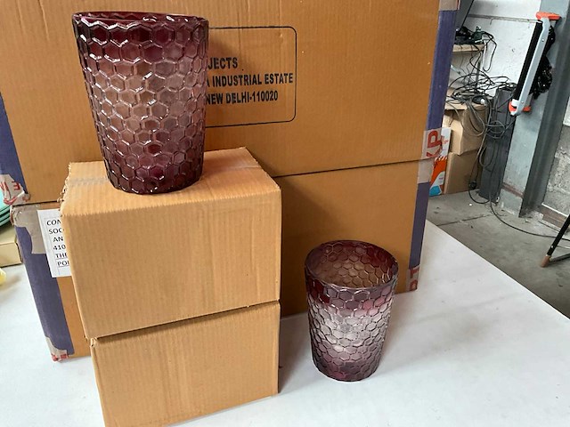 Fair trade vaas glas ø13 x 17cm hoog (28x) - afbeelding 1 van  2