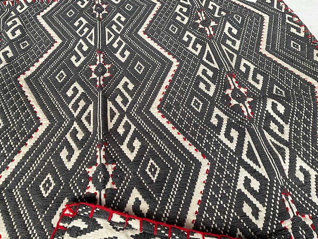 Fair trade vloerkleed grijs/creme/rood 130 x 180 cm (13x) - afbeelding 2 van  7