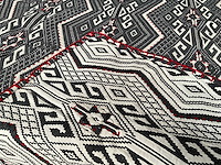 Fair trade vloerkleed grijs/creme/rood 130 x 180 cm (13x) - afbeelding 3 van  7