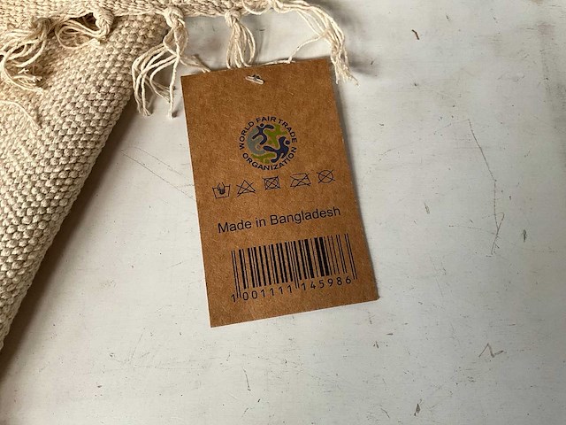 Fair trade vloerkleed katoen 92 x 60 cm (88x) - afbeelding 1 van  1