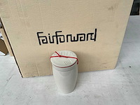 Fair trade voorraadpot ‘cha’ keramiek cremè hoogte +/- 18,5cm (16x) - afbeelding 1 van  4