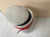 Fair trade voorraadpot ‘cha’ keramiek cremè hoogte +/- 18,5cm (16x) - afbeelding 4 van  4