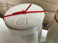 Fair trade voorraadpot ‘cha’ keramiek cremè hoogte +/- 25cm (192x) - afbeelding 4 van  8